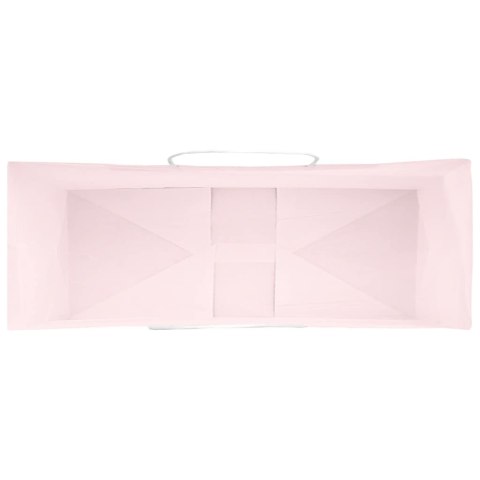 TORBY PAPIEROWE 250 SZT. Z UCHWYTAMI RÓŻOWE 45X17X48CM