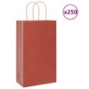 VidaXL Torby papierowe 250 szt. z uchwytami czerwone 21x11x36 cm