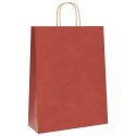 VidaXL Torby papierowe 250 szt. z uchwytami czerwone 32x12x42 cm