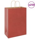 TORBY PAPIEROWE 250 SZT. Z UCHWYTAMI CZERWONE 32X17X44CM