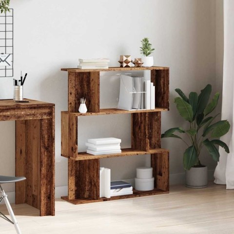 REGAŁ NA KSIĄŻKI STARE DREWNO 80X24X96CM