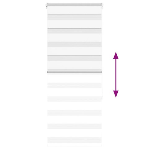 ROLETA ZEBRA BIAŁA SZEROKOŚĆ TKANINY 50,9CM POLIESTER