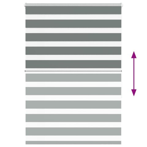 ROLETA ZEBRA CIEMNOSZARA SZEROKOŚĆ TKANINY 100,9CM POLIESTER