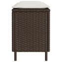 ŁAWKA OGRODOWA Z PODUSZKĄ BRĄZOWA 110X30X40,5CM POLIRATTAN