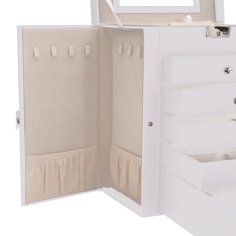 PUDEŁKO NA BIŻUTERIĘ 6-WARSTWOWE Z LUSTREM ZAMYKANE NA KLUCZ