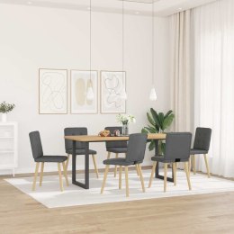 KRZESŁA STOŁOWE 6 SZT. CIEMNOSZARE OBITE TKANINĄ