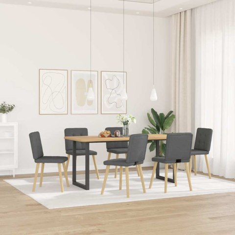 KRZESŁA STOŁOWE 6 SZT. CIEMNOSZARE OBITE TKANINĄ