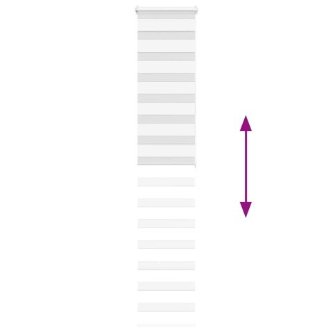 ROLETA ZEBRA BIAŁA SZEROKOŚĆ TKANINY 40,9CM POLIESTER