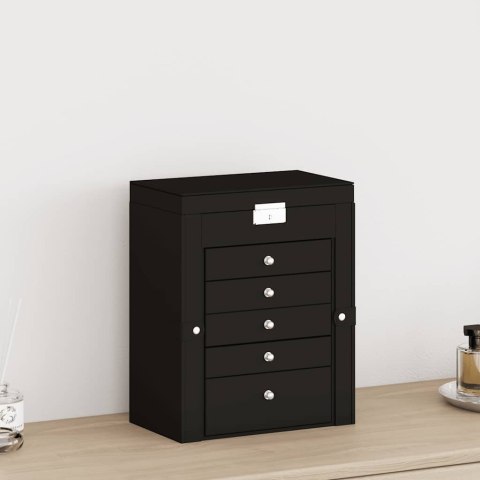 PUDEŁKO NA BIŻUTERIĘ 6-WARSTWOWE Z LUSTREM ZAMYKANE NA KLUCZ