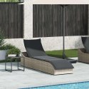 SKŁADANY LEŻAK Z PODUSZKĄ I SCHOWKIEM JASNOSZARY POLIRATTAN