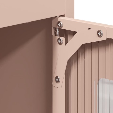 KOMODA WYSOKA RÓŻOWA 68X39X123CM STALOWA