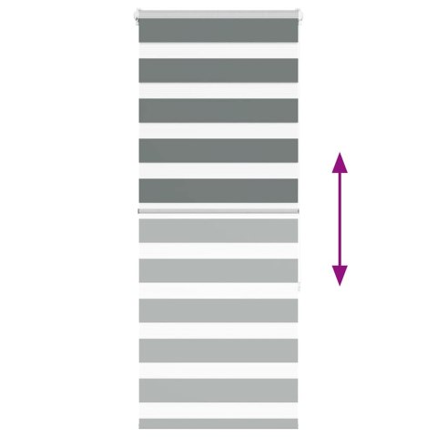 ROLETA ZEBRA CIEMNOSZARA SZEROKOŚĆ TKANINY 55,9CM POLIESTER