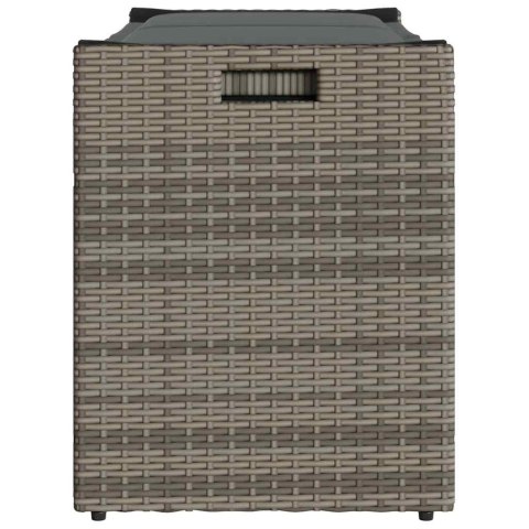 ŁAWKA OGRODOWA ZE SCHOWKIEM I PODUSZKĄ SZARA 100CM POLIRATTAN