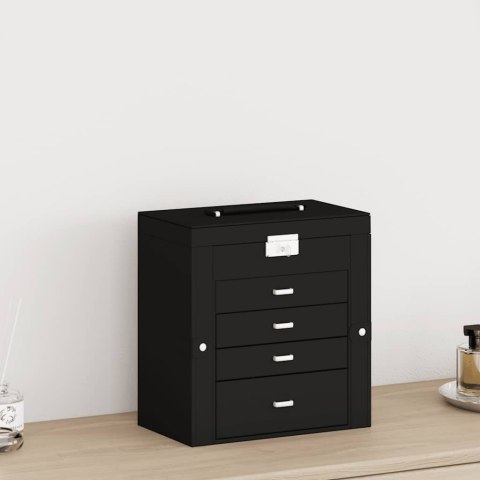 PUDEŁKO NA BIŻUTERIĘ 5-WARSTWOWE Z LUSTREM ZAMYKANE NA KLUCZ