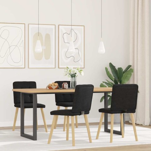 KRZESŁA STOŁOWE 4 SZT. CZARNE OBITE TKANINĄ