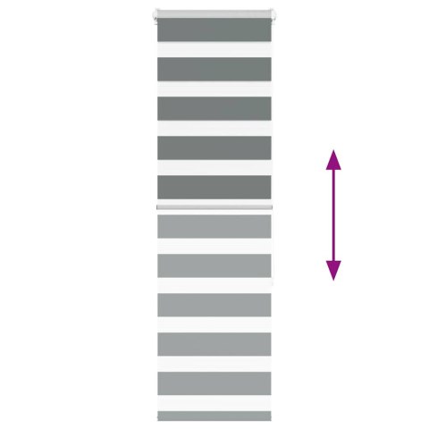 ROLETA ZEBRA CIEMNOSZARA SZEROKOŚĆ TKANINY 40,9CM POLIESTER