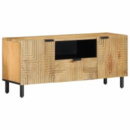 SZAFKA RTV BRĄZOWA 105X33X46CM DREWNO LITE MANGO