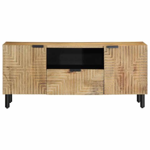 SZAFKA RTV BRĄZOWA 105X33X46CM DREWNO LITE MANGO