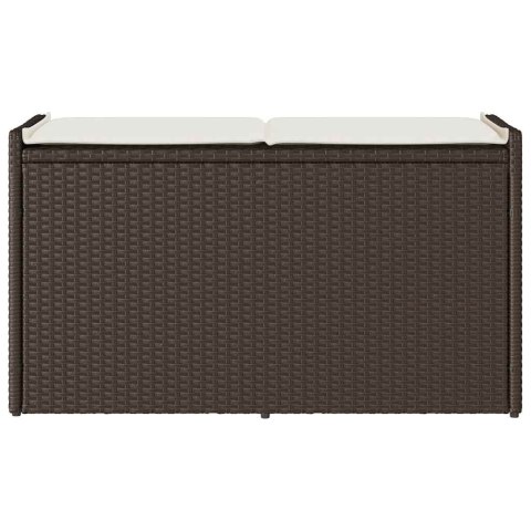 ŁAWKA OGRODOWA Z PODUSZKĄ BRĄZOWA 100CM POLIRATTAN