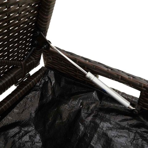 ŁAWKA OGRODOWA Z PODUSZKĄ BRĄZOWA 100CM POLIRATTAN