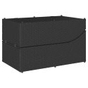 SKŁADANY LEŻAK Z PODUSZKĄ I SCHOWKIEM CZARNY POLIRATTAN