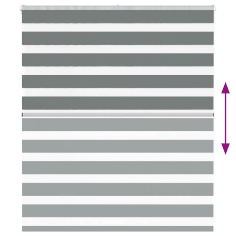 ROLETA ZEBRA CIEMNOSZARA SZEROKOŚĆ TKANINY 125,9CM POLIESTER