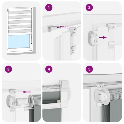 ROLETA ZEBRA CZARNA SZEROKOŚĆ TKANINY 160,9CM POLIESTER