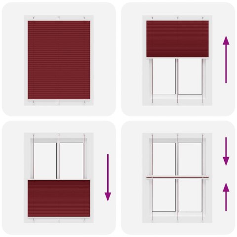 ROLETA PLISOWANA BORDOWY CZERWONY 110X150CM SZEROKOŚĆ TKANINY
