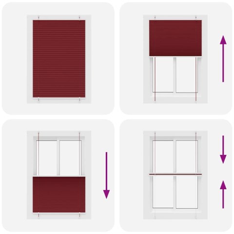 ROLETA PLISOWANA BORDOWY CZERWONY 90X100CM SZEROKOŚĆ TKANINY