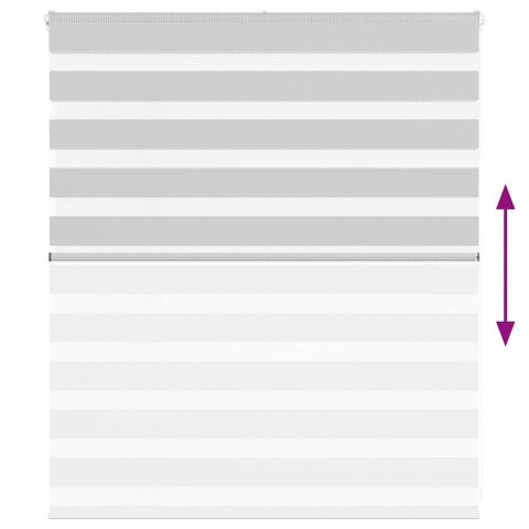 ROLETA ZEBRA JASNOSZARA SZEROKOŚĆ TKANINY 125,9CM POLIESTER