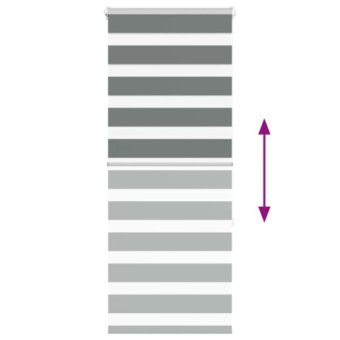 ROLETA ZEBRA CIEMNOSZARA SZEROKOŚĆ TKANINY 50,9CM POLIESTER