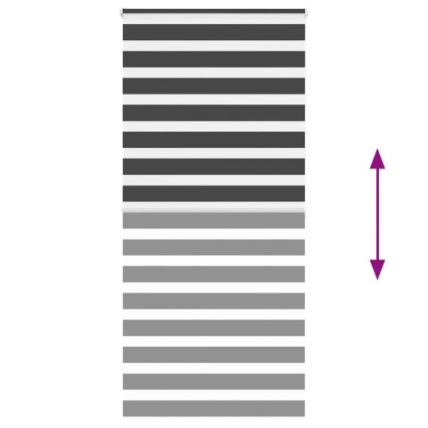 ROLETA ZEBRA CZARNA SZEROKOŚĆ TKANINY 110,9CM POLIESTER