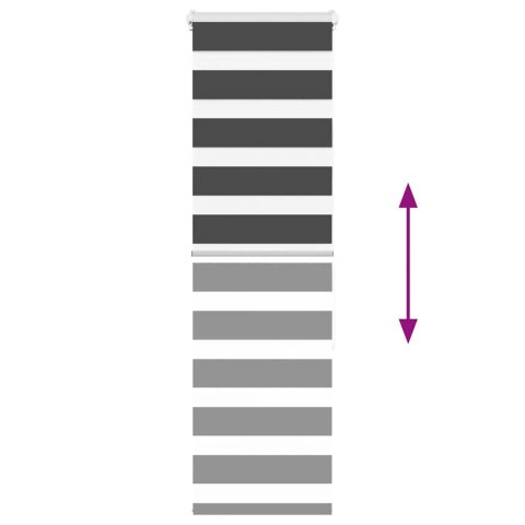 ROLETA ZEBRA CZARNA SZEROKOŚĆ TKANINY 40,9CM POLIESTER