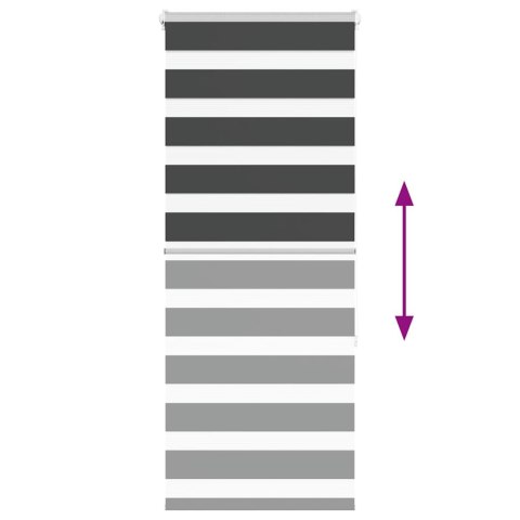 ROLETA ZEBRA CZARNA SZEROKOŚĆ TKANINY 50,9CM POLIESTER