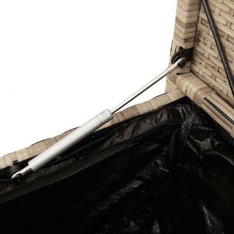 ŁAWKA OGRODOWA ZE SCHOWKIEM I PODUSZKĄ BEŻOWY POLIRATTAN