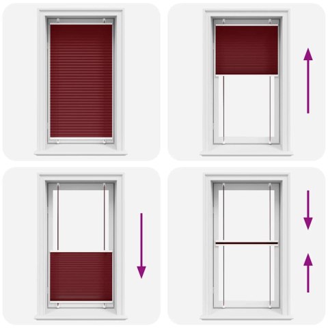 ROLETA PLISOWANA BORDOWY CZERWONY 75X150CM SZEROKOŚĆ TKANINY