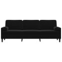 3-OSOBOWA SOFA Z PODUSZKAMI CZARNA 210CM AKSAMIT