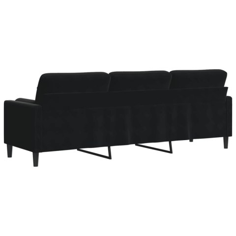 3-OSOBOWA SOFA Z PODUSZKAMI CZARNA 210CM AKSAMIT