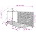 KOJEC DLA PSA Z DACHEM SREBRNY 2X6X2,5M STAL GALWANIZOWANA