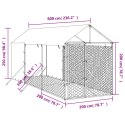 KOJEC DLA PSA Z DACHEM SREBRNY 2X6X2,5M STAL GALWANIZOWANA