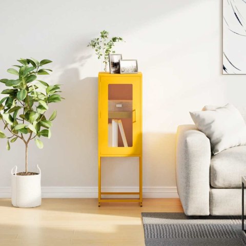 KOMODA MUSZTARDOWO-ŻÓŁTA 36X39X107CM STAL WALCOWANA NA ZIMNO