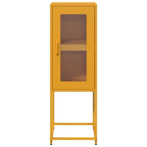 KOMODA MUSZTARDOWO-ŻÓŁTA 36X39X107CM STAL WALCOWANA NA ZIMNO