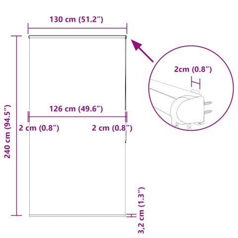 ROLETA PRYSZNICOWA Z KASETĄ 130X240CM SZEROKOŚĆ TKANINY 126CM