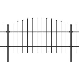 VidaXL Panele ogrodzeniowe z grotami, stal, (0,75-1) x 17 m, czarne