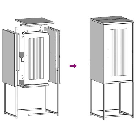 KOMODA ANTRACYT 36X39X107CM STAL WALCOWANA NA ZIMNO