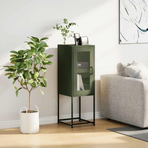 KOMODA OLIWKOWO-ZIELONA 36X39X107CM STAL WALCOWANA NA ZIMNO