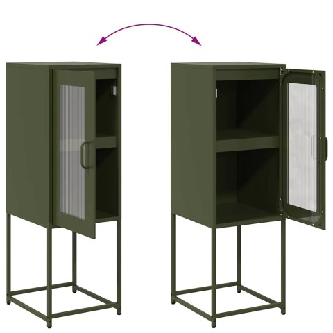 KOMODA OLIWKOWO-ZIELONA 36X39X107CM STAL WALCOWANA NA ZIMNO