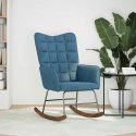 FOTEL BUJANY NIEBIESKI TAPICEROWANY AKSAMITEM