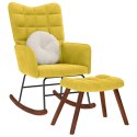 FOTEL BUJANY ZE STOŁKIEM ŻÓŁTY AKSAMIT