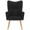 FOTEL WYPOCZYNKOWY CZARNY OBITY TKANINĄ